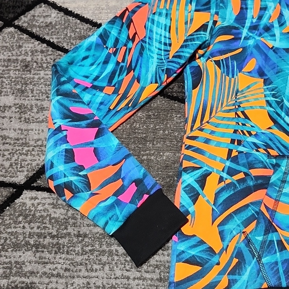 VS PINK 2018 CAMPUS FIT FULL-ZIP NEON TROPICAL PRINT HOODIE SWEATSHIRT J… - Picture 4 of 14